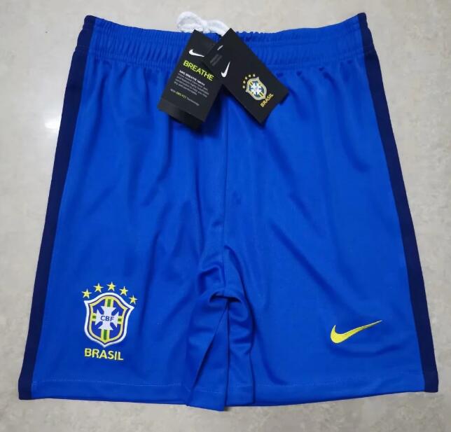 2020 Brazil Away Blue Soccer Shorts